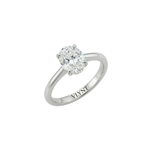 2ct oval shaped diamond ring: 18K vermail