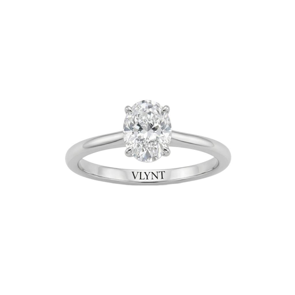 2ct oval shaped diamond ring: 18K vermail
