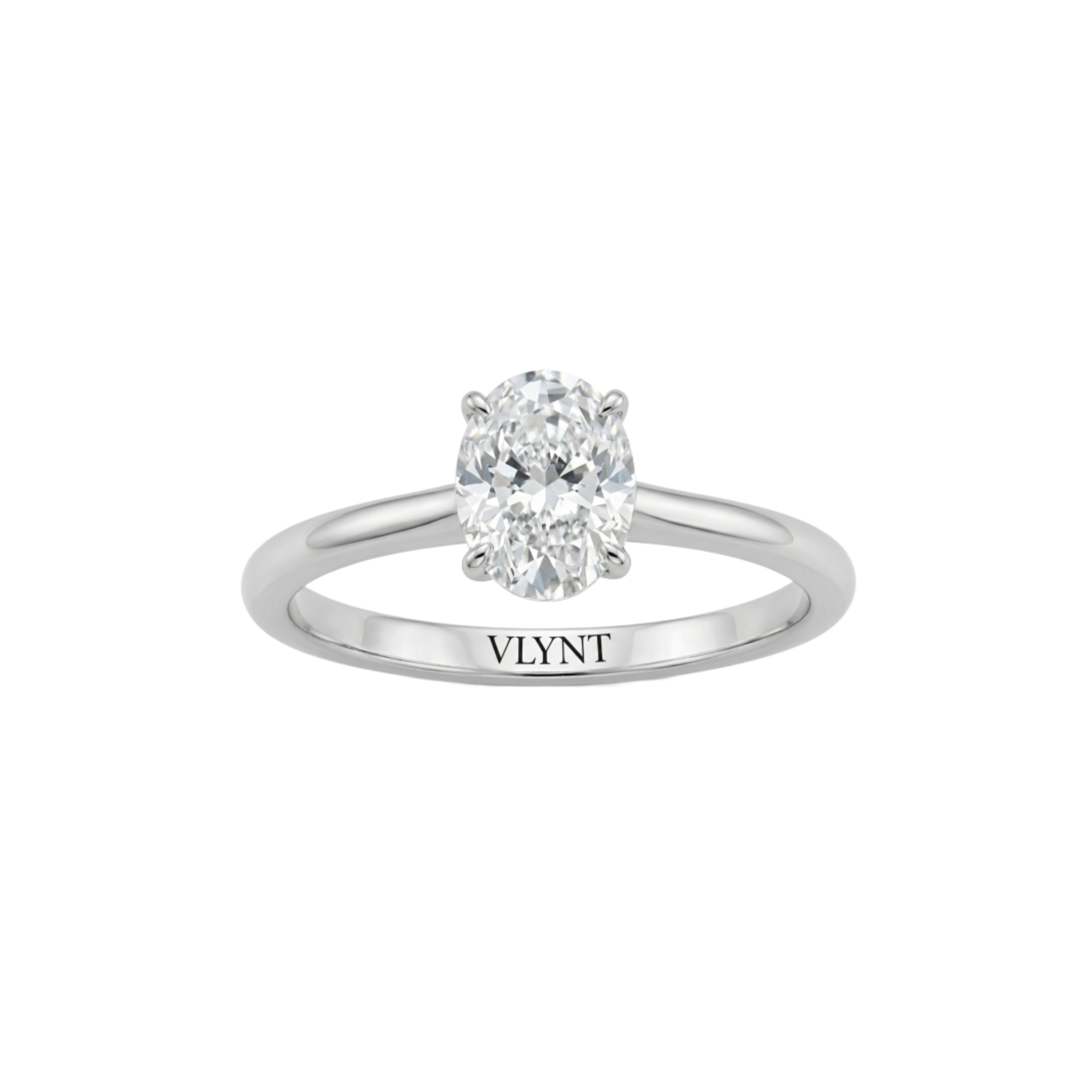 2ct oval shaped diamond ring: 18K vermail